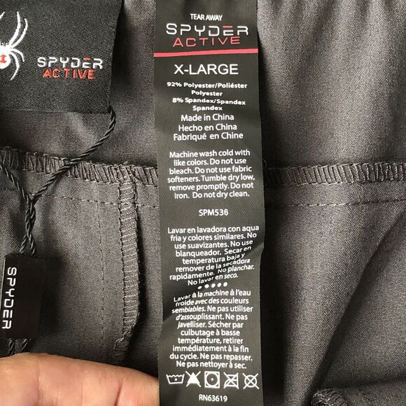 Spyder Active Shorts Mens Pro Web Grey Training Size XL NWT - Picture 9 of 12